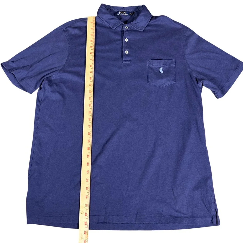 Polo Ralph Lauren Polo Shirt Mens XL Blue Short‎ Sleeve Pocket Pony Logo
